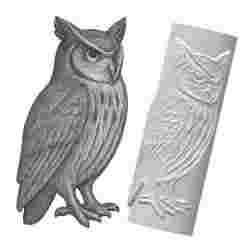 Horned Owl | Embossed Roller for Clay | Woodland Animal 3D Print Design