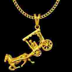 horse buggy pendant charm