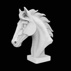 Horse Head Bust Sculpture 3D Print Model