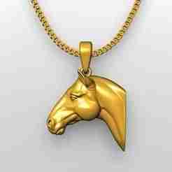 Horse Head Pendant STL 3D Model for Jewelry – One Inch Pendant