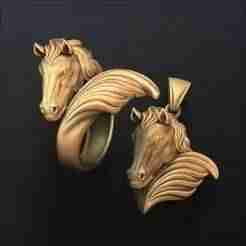 Horse Head Ring Pendant v2 Collection