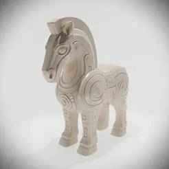 HORSE SCULPTURE WITH GEOMETRIC DESIGN - FUTURISTIC