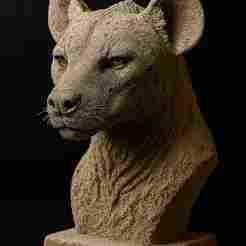 Hyena Bust – Stone Sculpture STL File