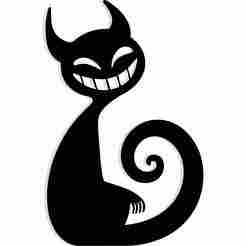 imp grinning with its tail forming a devilish spiral 2 - 2D/3D Wall Art STL+SVG For CNC Router, Plasma, Waterjet, Laser & 3D Printer