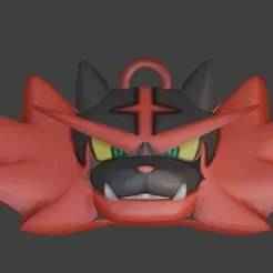 Incineroar Head Keychain - Heel Wrestler Pokemon - Pokémon - Ready to Print