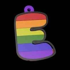 Initial E Key Ring (LGTB or LGTBIQ or PRIDE)