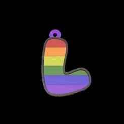 Initial L Key Ring (LGTB or LGTBIQ or PRIDE)