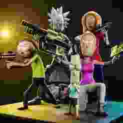 Interdimensional Family Squad - Fan Art Diorama STL for 3D Printing