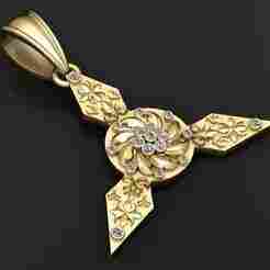 Introducing the Floral Trident Swirl Pendant   3d printable model