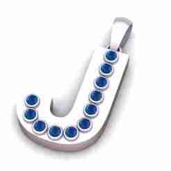 J ALPHABETS GLD PENDANT  3d printable model