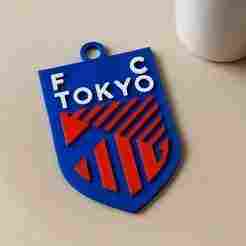 J1 FC TOKYO keychain badge color printable and renderable
