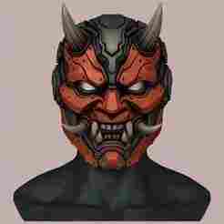 Japanese Hannya Mask Oni cyberpunk cyber punk Demon devil Mask Samurai Mask