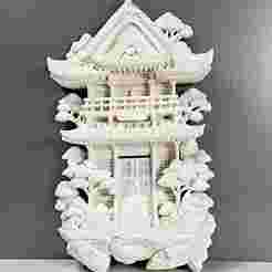 Japanese pagoda - Decorative bas-relief to print