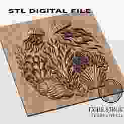 Jellyfish and Coral – Ocean Relief – 3D STL Model