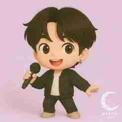 Jungkook BTS Chibi Cartoon 3D Print STL | Jeon Jungkook K-Pop Figure