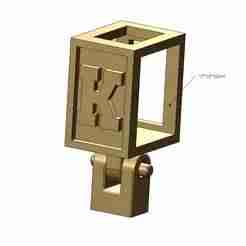 K letter varsity font 12x10x10mm enamel bail link