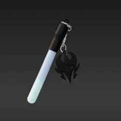 K-Pop Inspired Lightstick & Dark Fantasy Sigil Keychain - Unique Crossover Fandom 3D Print Model