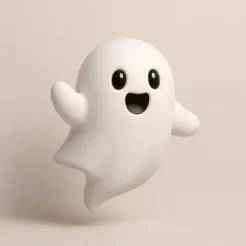 Kawaii Ghost STL - Cute 3D Printable Halloween Figurine / Keychain
