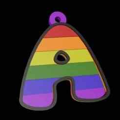 Key ring Initial A (LGTB or LGTBIQ or PRIDE)