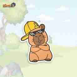 KEYCHAIN CAPIBARA COOL GLASSES HOOD