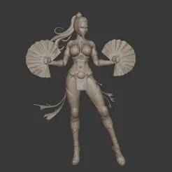 Kitana with Tessen – Mortal Kombat Princess Warrior 3D Print Model