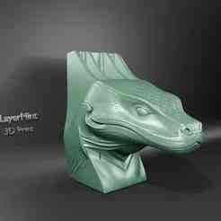 Komodo Dragon Pen Holder STL – Fantasy Reptile Bust Desk Organizer 3D Printable Model