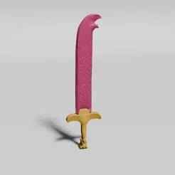 Kpop Demon Hunters Rumi Cosplay Pink Spliced Long Sword Halloween Carnival Party Props Accessories