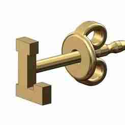 L letter varsity font stud earring 3d print model