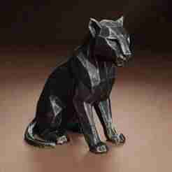 Leopard low-poly figurine