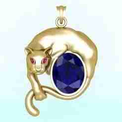 Leopard pendant - Mens Pendants - N851