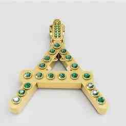 letter A pendant 3D printable model