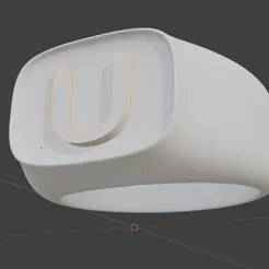 Letter "U" Signet Ring