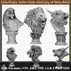 Lion Heart, Noble Eagle and Fury of Mino Busts