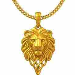 Lion Pendant 14K Gold STL 3D Model for Jewelry – One Inch Pendant