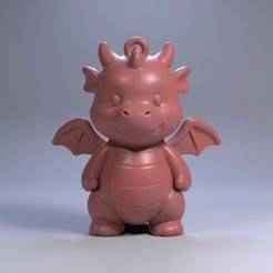Little Dragon Keychain Charm 3D Printable STL Model
