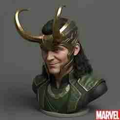 Loki Bust - God of Deception with Golden Horns