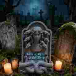 Lonely Demon of the Deep – Gothic Grave Relief STL | Tragic Scylla Inspired Tombstone 3D Print