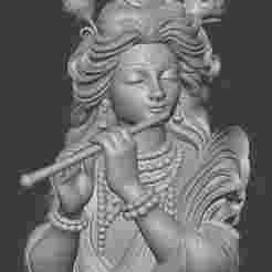 Lord Krishna With Divine Flute Spiritual Idol