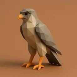 Low Poly Falcon 3D Model – STL File for 3D Printing