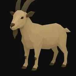 Low Poly Goat 3D Model – Polygonal Goat STL for 3D Printing