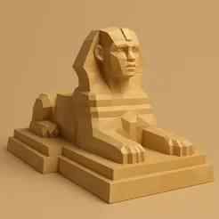 Low Poly Great Sphinx of Giza 3D Model – STL for 3D Printing