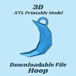 Low Poly Moon 3D Printable .STL File Digital Download Crescent Moon Charm