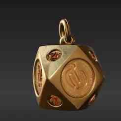 Lucky Natural 20 Dice Keyring - Miniature Golden Polyhedral for RPG Gamers & Victory Celebrations