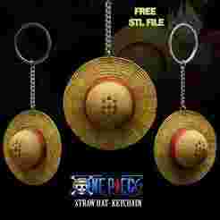 Luffy's Straw Hat Keychain - High Detail STL