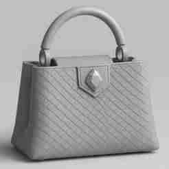 Luxury Tote Handbag STL – Fashion-Inspired Purse with Scale Texture & Jewel Clasp for 3D Printing