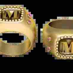 M ALPAHBETS  RING 3d printable model