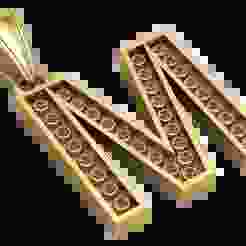 M ALPHABET  PENDANT  3d printable model
