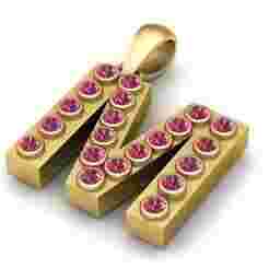 M ALPHABETS GLD PENDANT  3d printable model