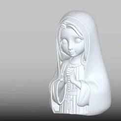 Madonna Cartoon Bust STL – Modern Religious Sculpture