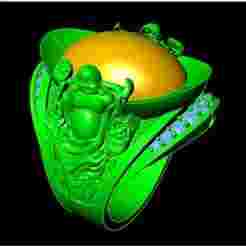 Maitreya Buddhas ring - God of wealth ring - Caishen ring - N315